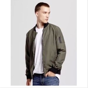 No Retreat L XL Wallace Flight Bomber Jacket Green